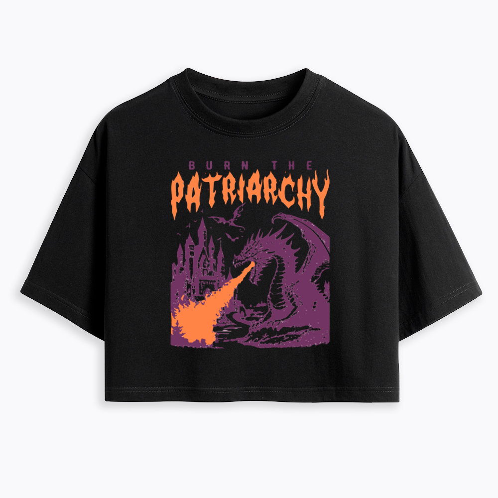 Burn the Patriarchy Dragon Cropped T-Shirt