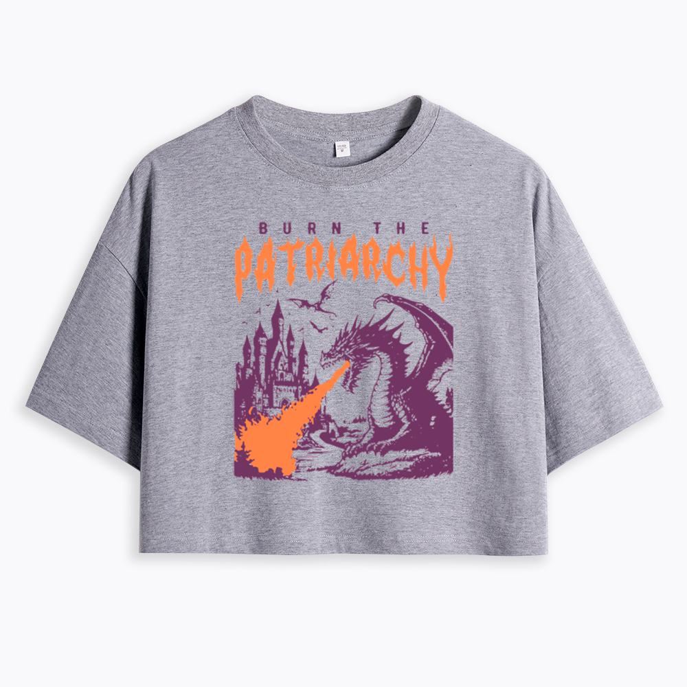 Burn the Patriarchy Dragon Cropped T-Shirt