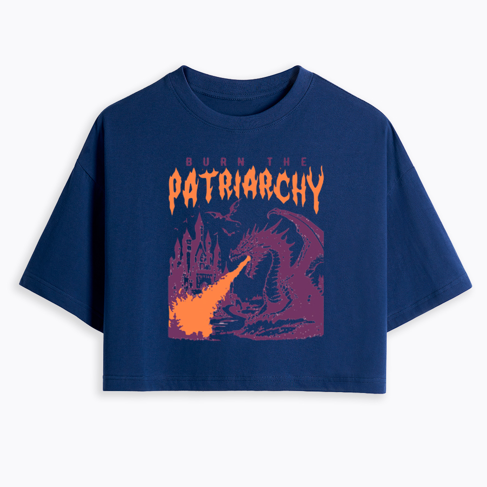 Burn the Patriarchy Dragon Cropped T-Shirt