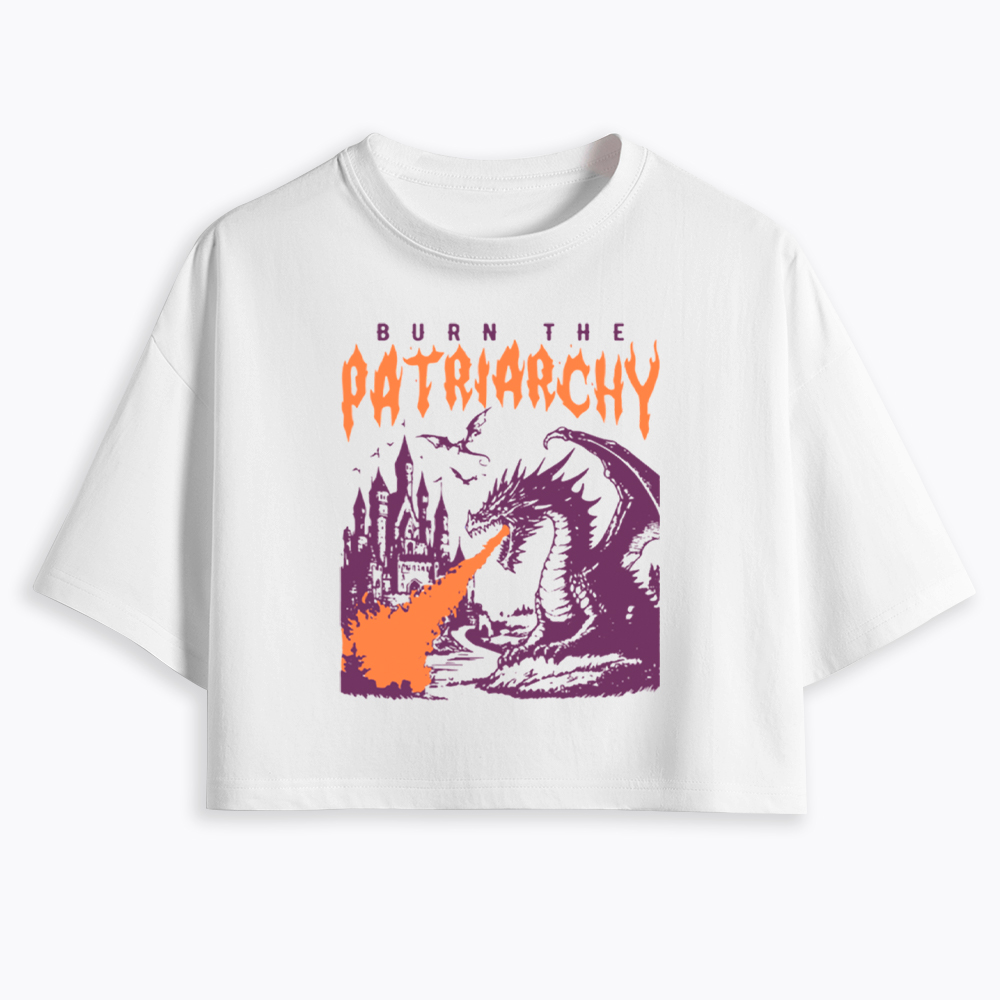 Burn the Patriarchy Dragon Cropped T-Shirt