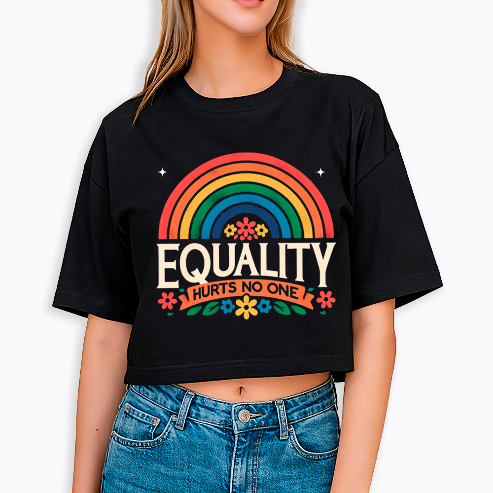Equality Hurts No One Rainbow Pride Cropped T-Shirt
