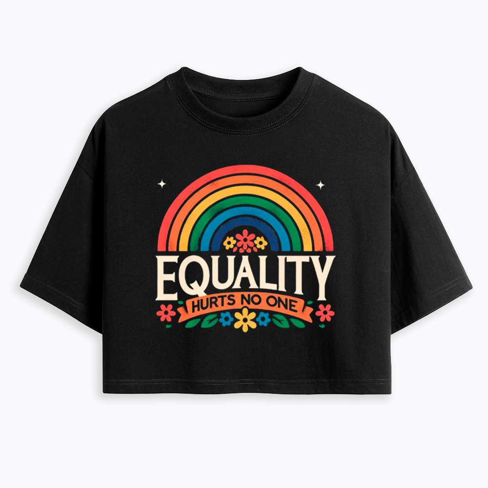 Equality Hurts No One Rainbow Pride Cropped T-Shirt