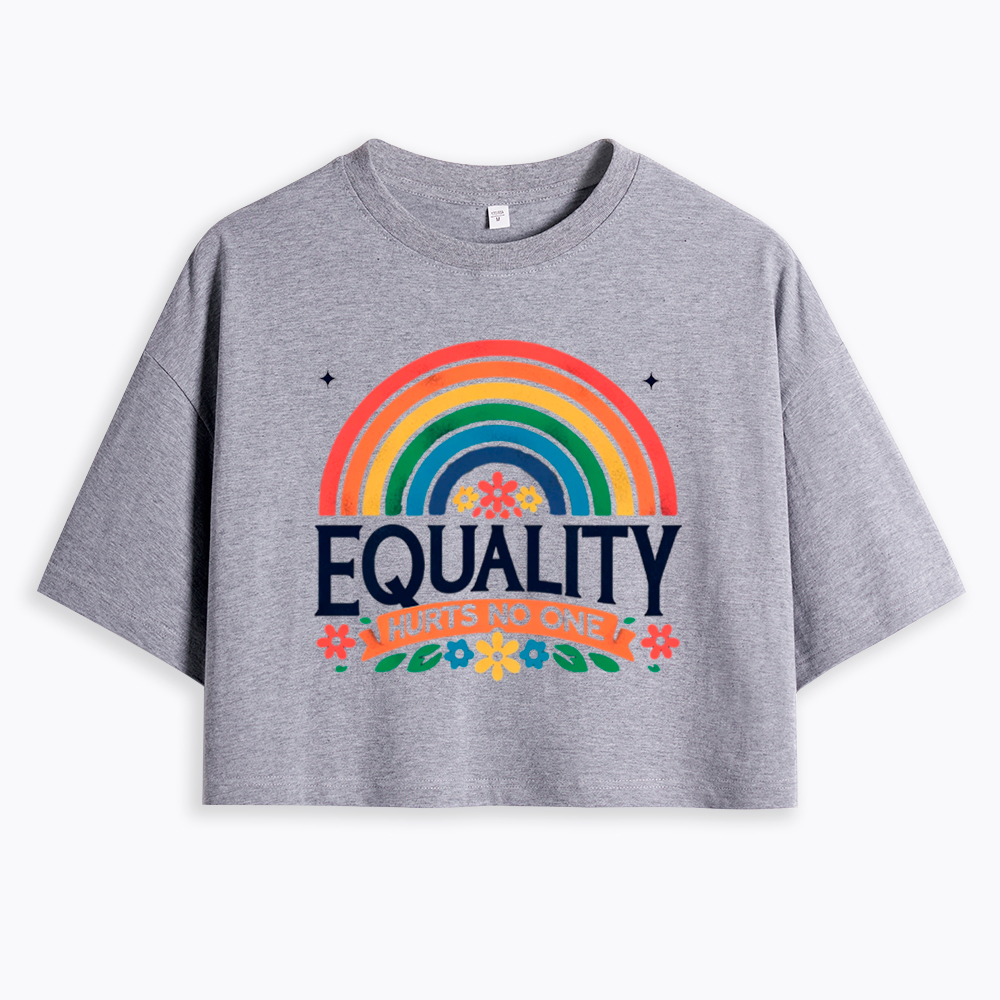 Equality Hurts No One Rainbow Pride Cropped T-Shirt