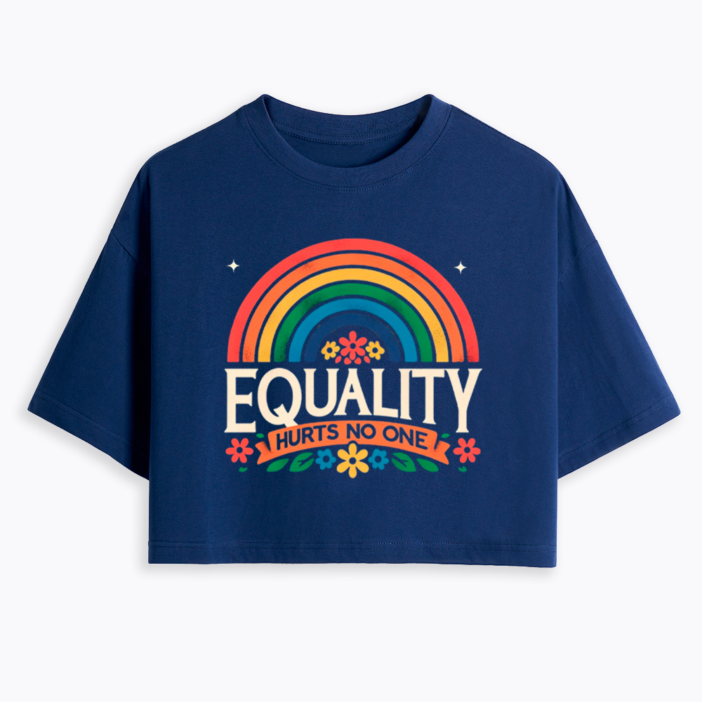 Equality Hurts No One Rainbow Pride Cropped T-Shirt