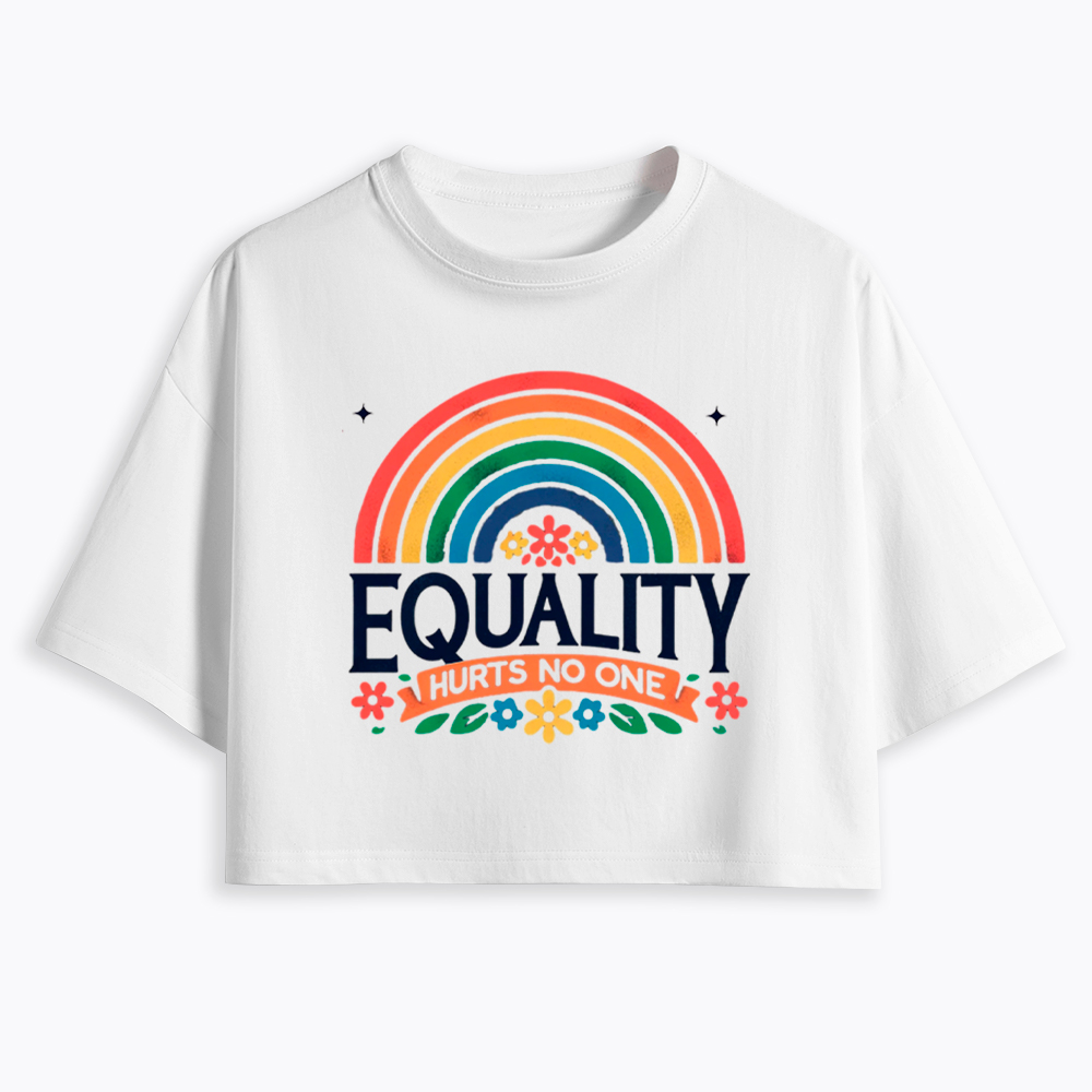 Equality Hurts No One Rainbow Pride Cropped T-Shirt