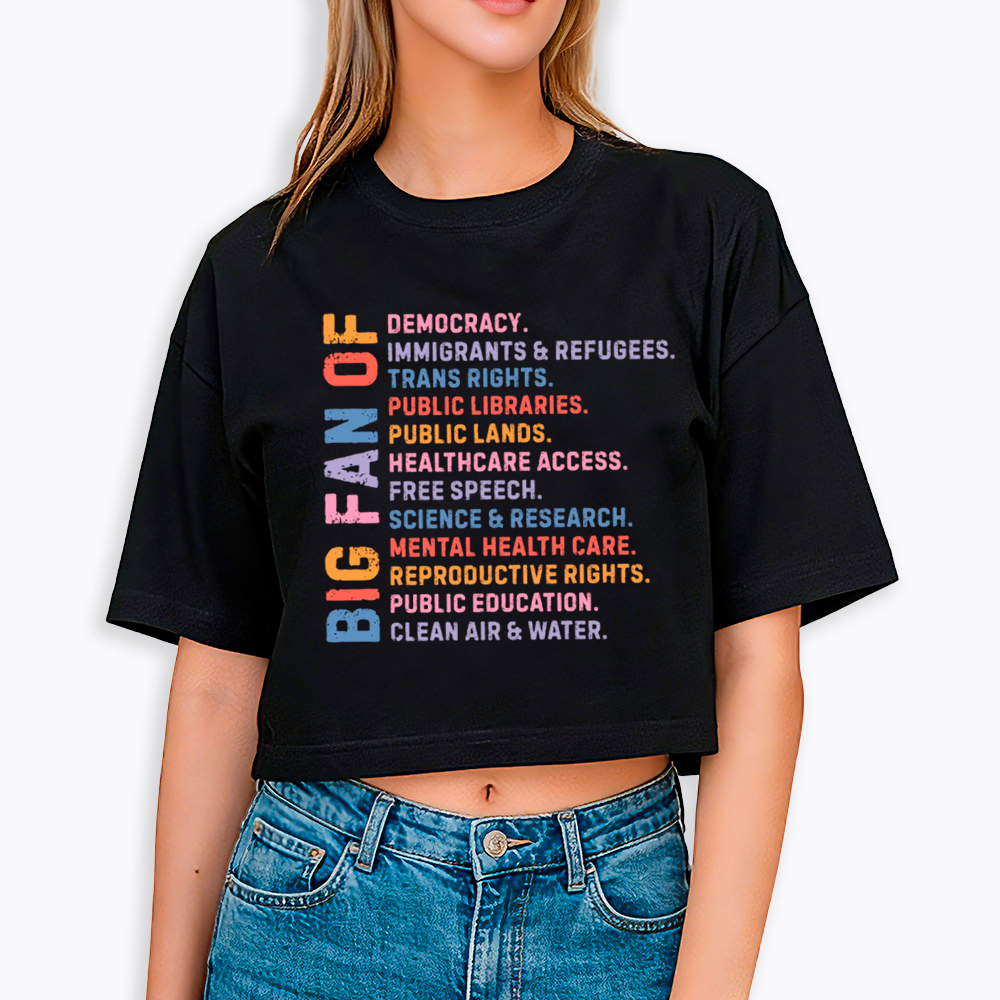 Big Fan of Human Rights Cropped T-Shirt