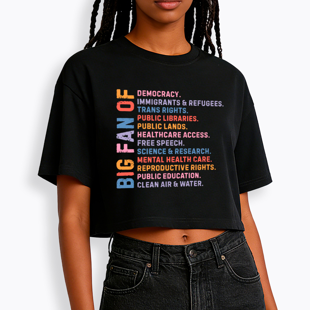 Big Fan of Human Rights Cropped T-Shirt