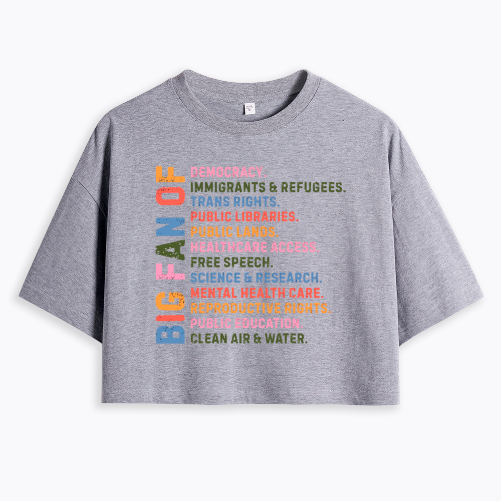 Big Fan of Human Rights Cropped T-Shirt