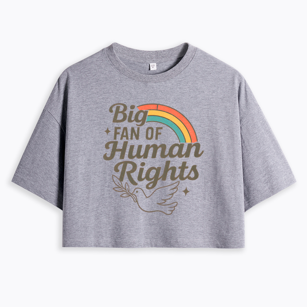 Big Fan of Human Rights Rainbow Cropped T-Shirt
