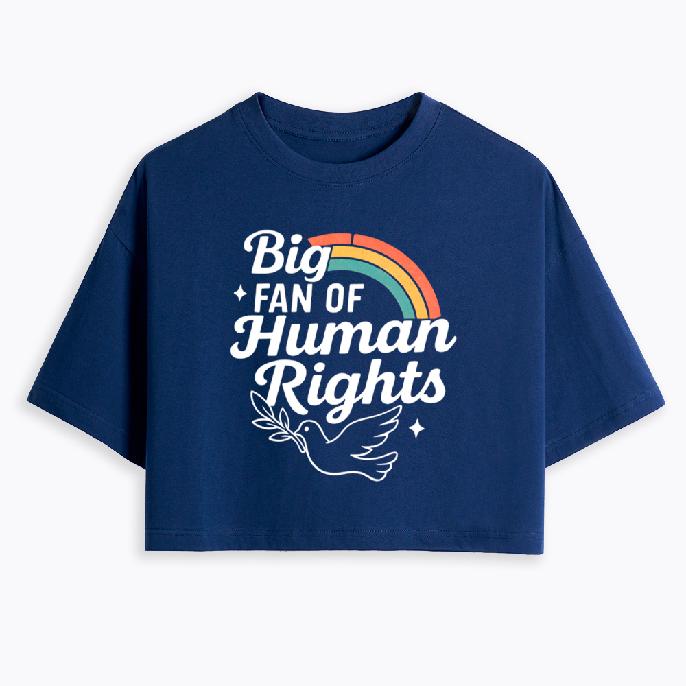 Big Fan of Human Rights Rainbow Cropped T-Shirt