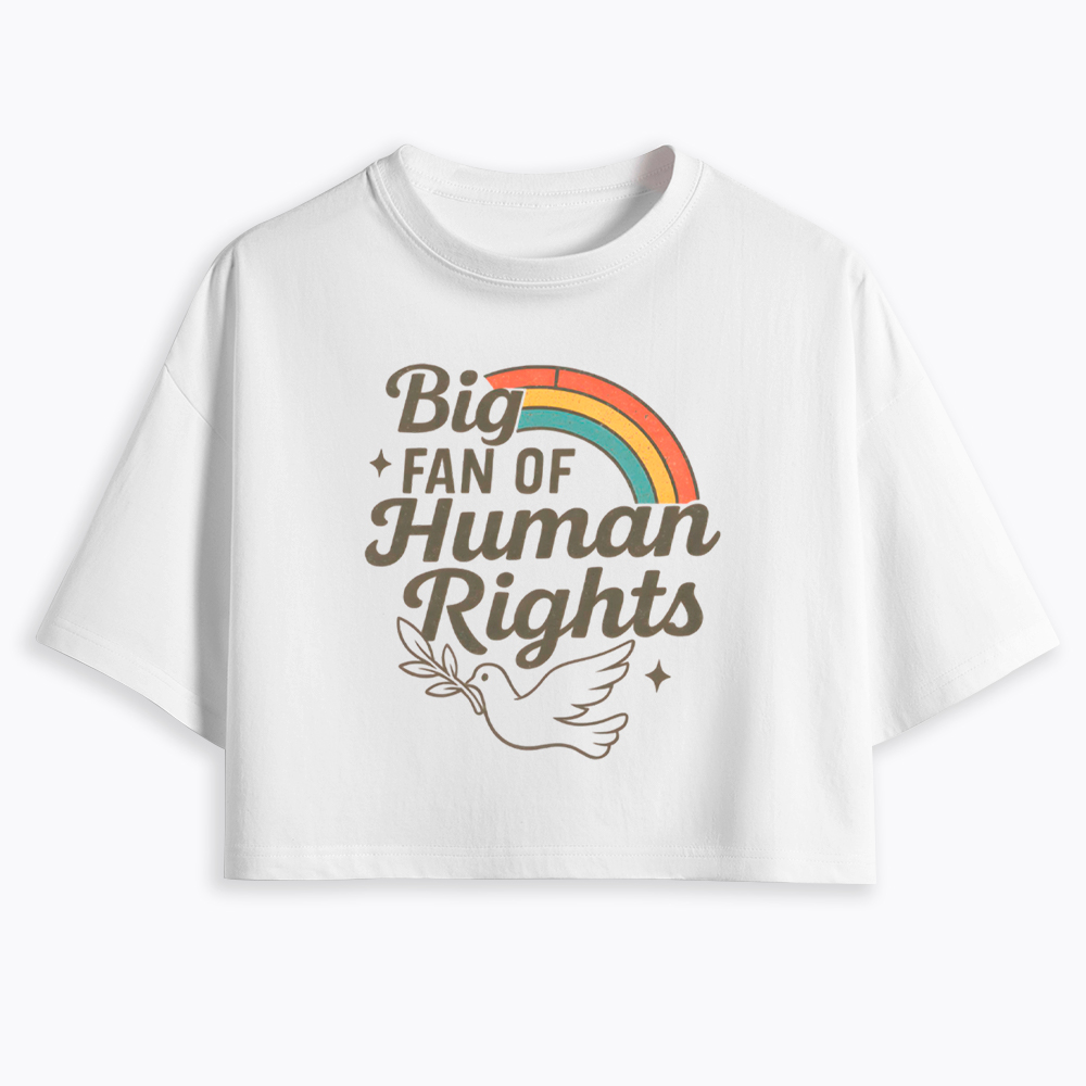 Big Fan of Human Rights Rainbow Cropped T-Shirt