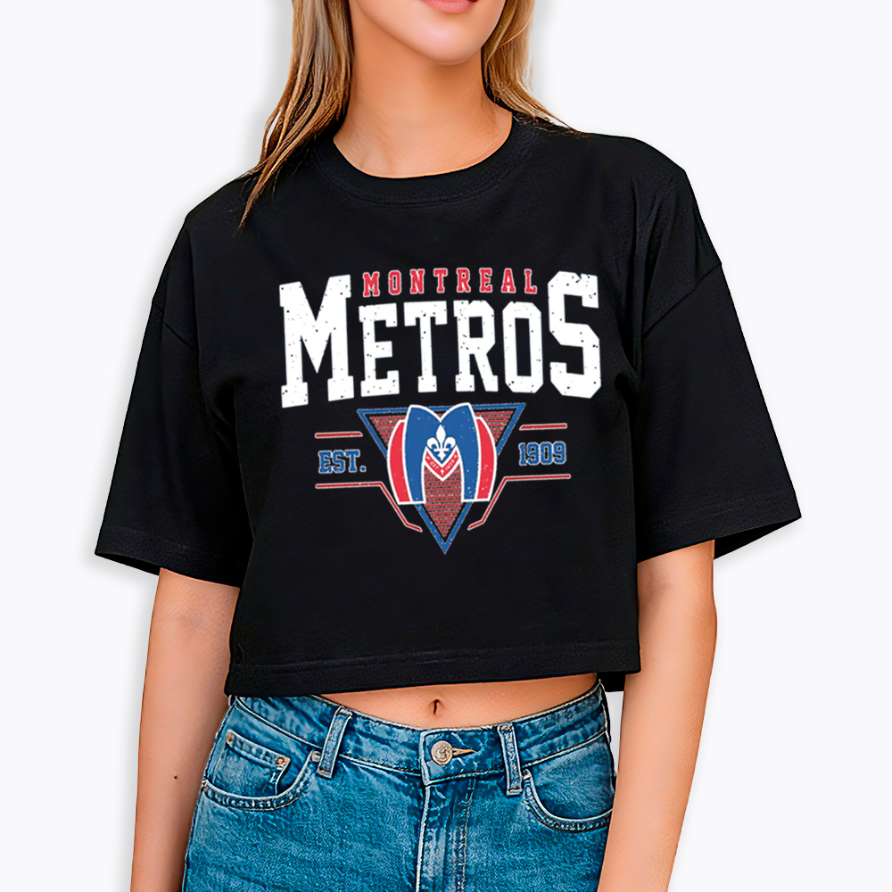 Montreal Metros Hockey Cropped T-Shirt