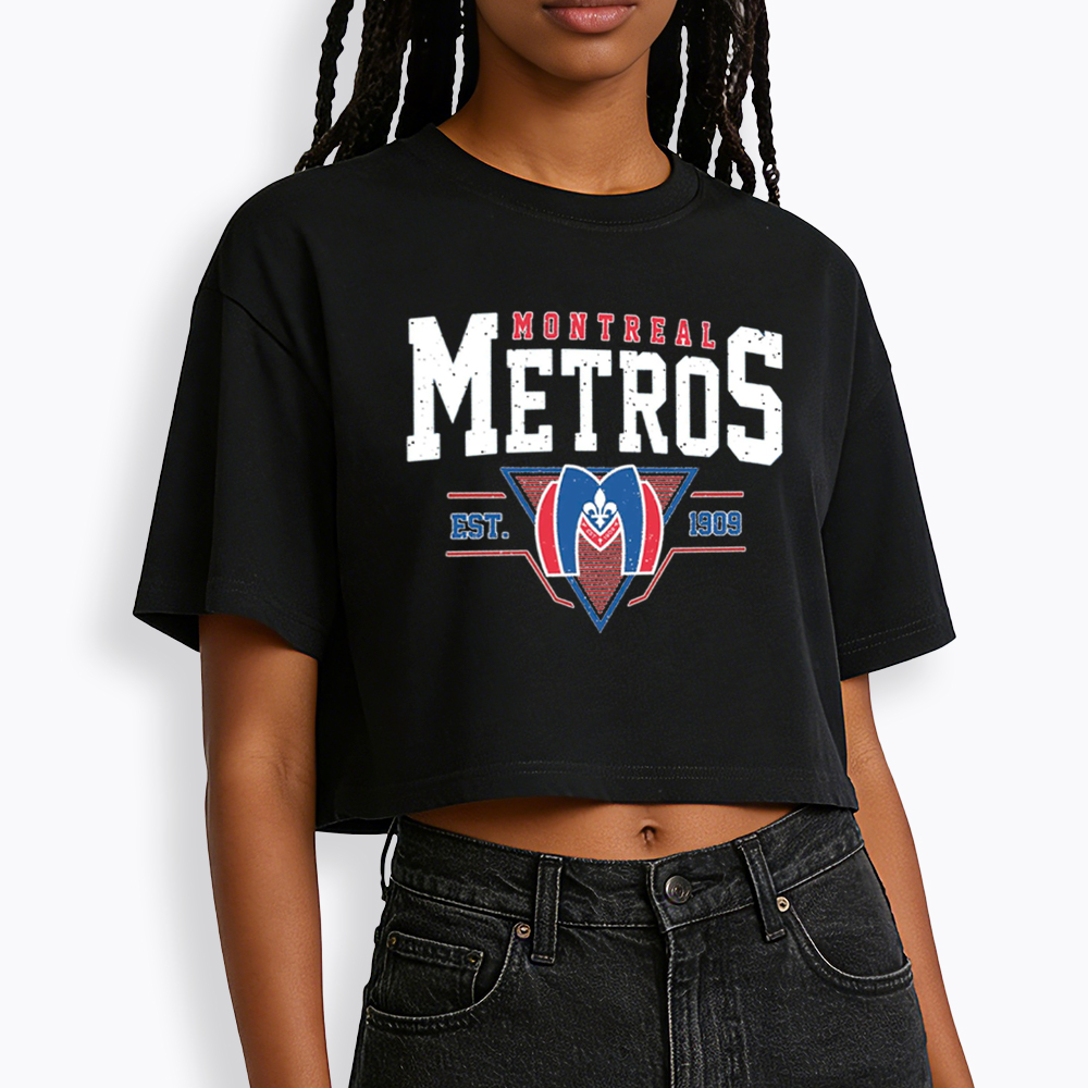 Montreal Metros Hockey Cropped T-Shirt