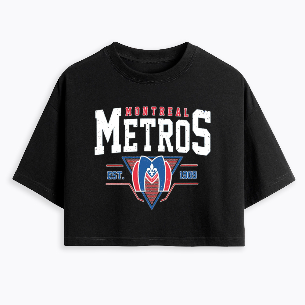 Montreal Metros Hockey Cropped T-Shirt