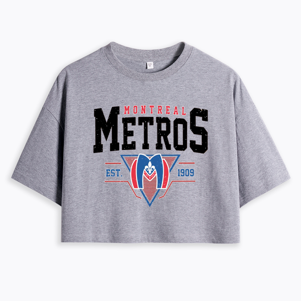 Montreal Metros Hockey Cropped T-Shirt