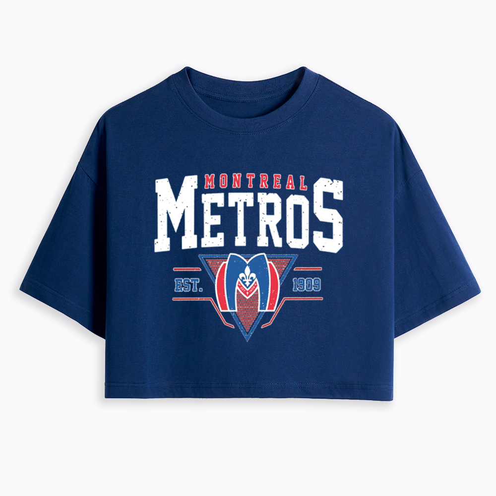 Montreal Metros Hockey Cropped T-Shirt