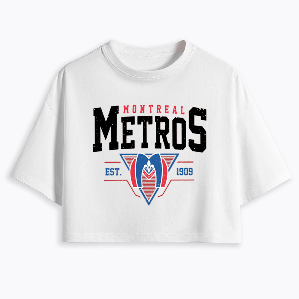 Montreal Metros Hockey Cropped T-Shirt