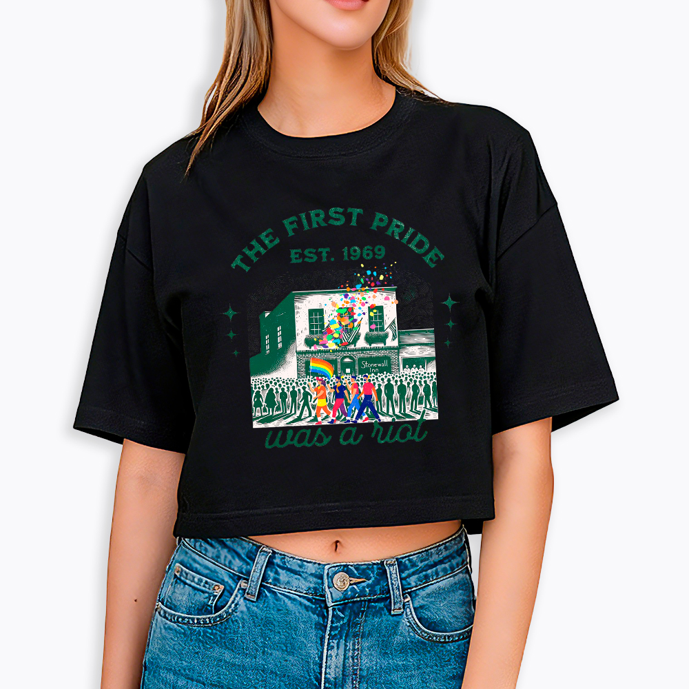 The first Pride Was a Riot Cropped T-Shirt