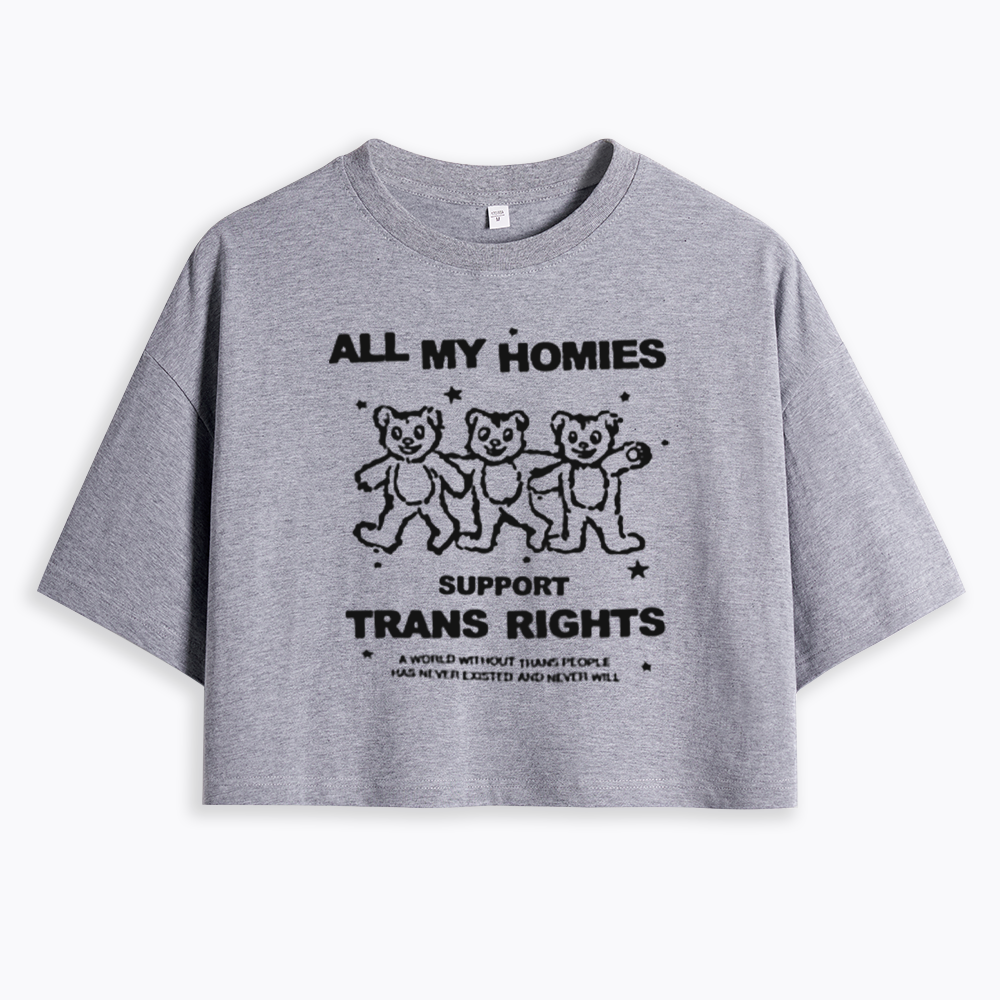 Respect Trans Rights Cropped T-Shirts