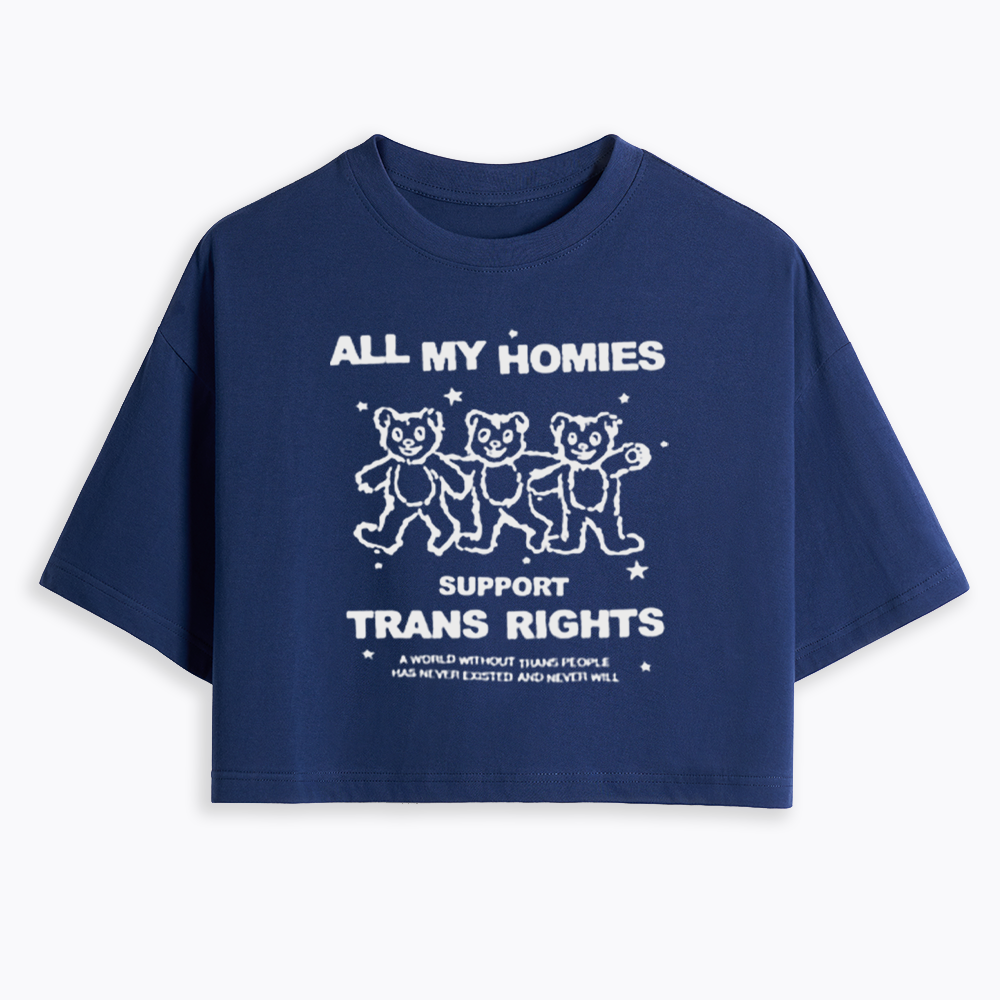 Respect Trans Rights Cropped T-Shirts