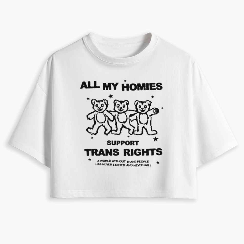 Respect Trans Rights Cropped T-Shirts