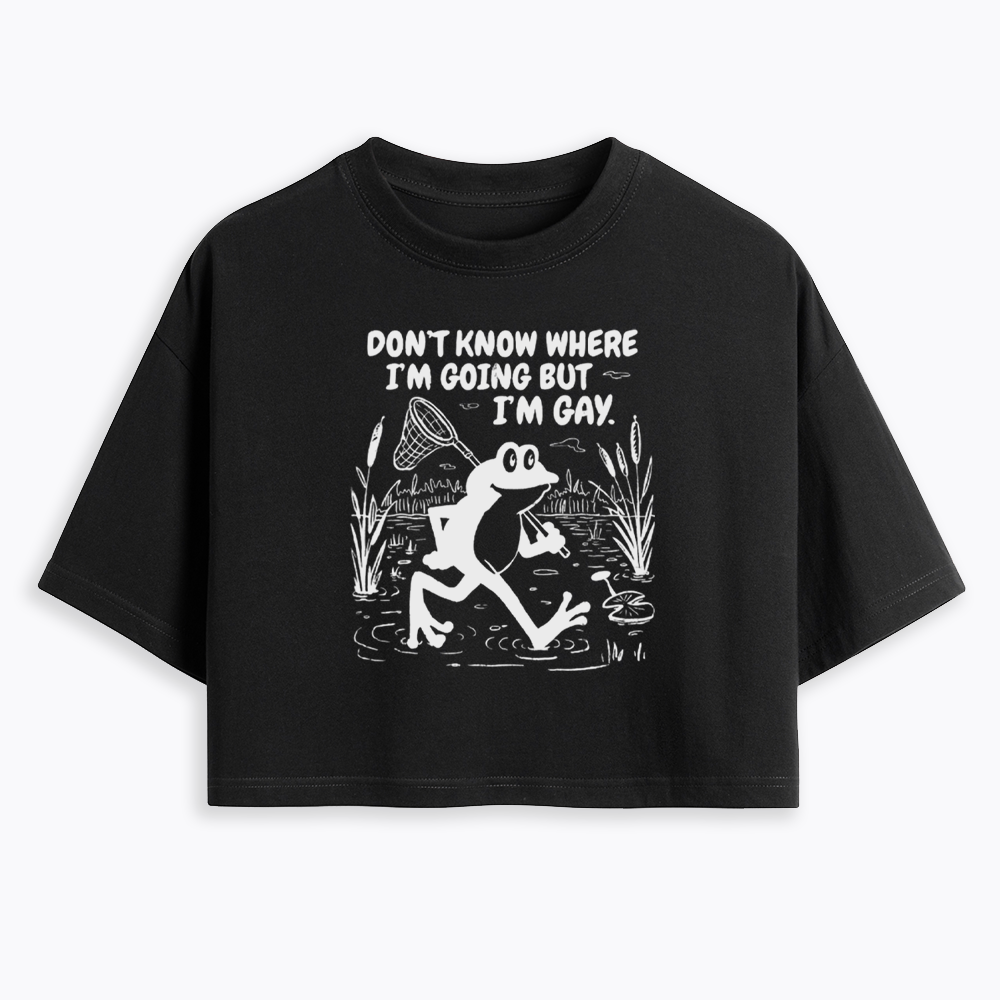 Vintage Gay Frog Graphic Cropped T-Shirts