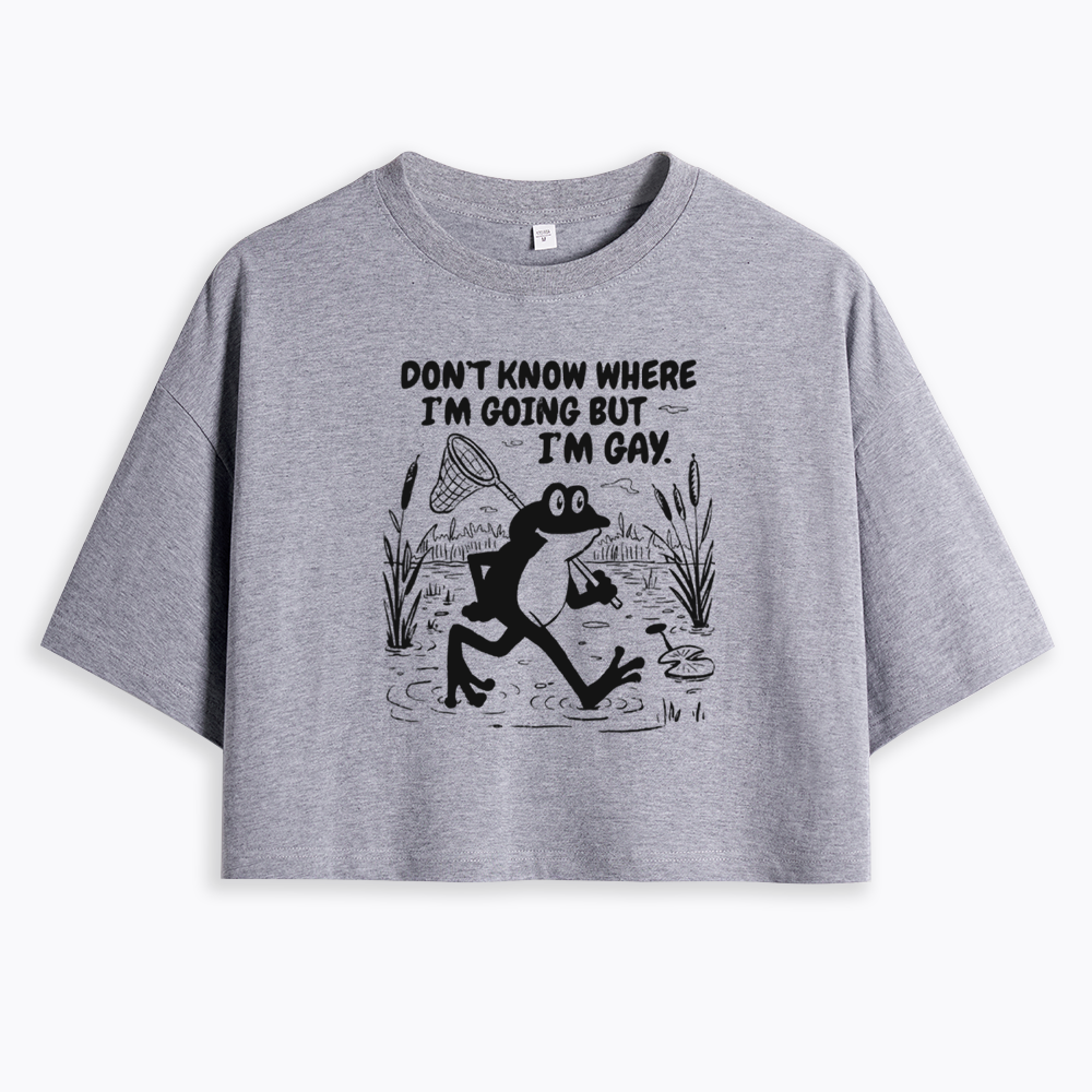 Vintage Gay Frog Graphic Cropped T-Shirts