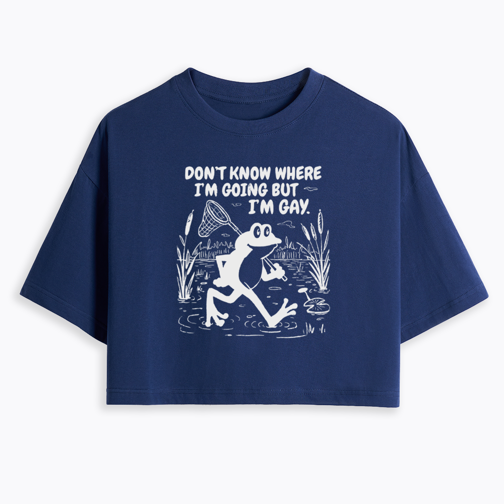Vintage Gay Frog Graphic Cropped T-Shirts