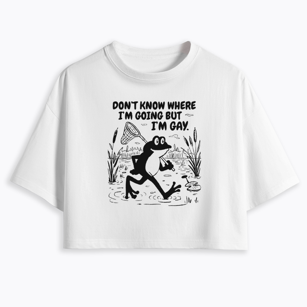 Vintage Gay Frog Graphic Cropped T-Shirts