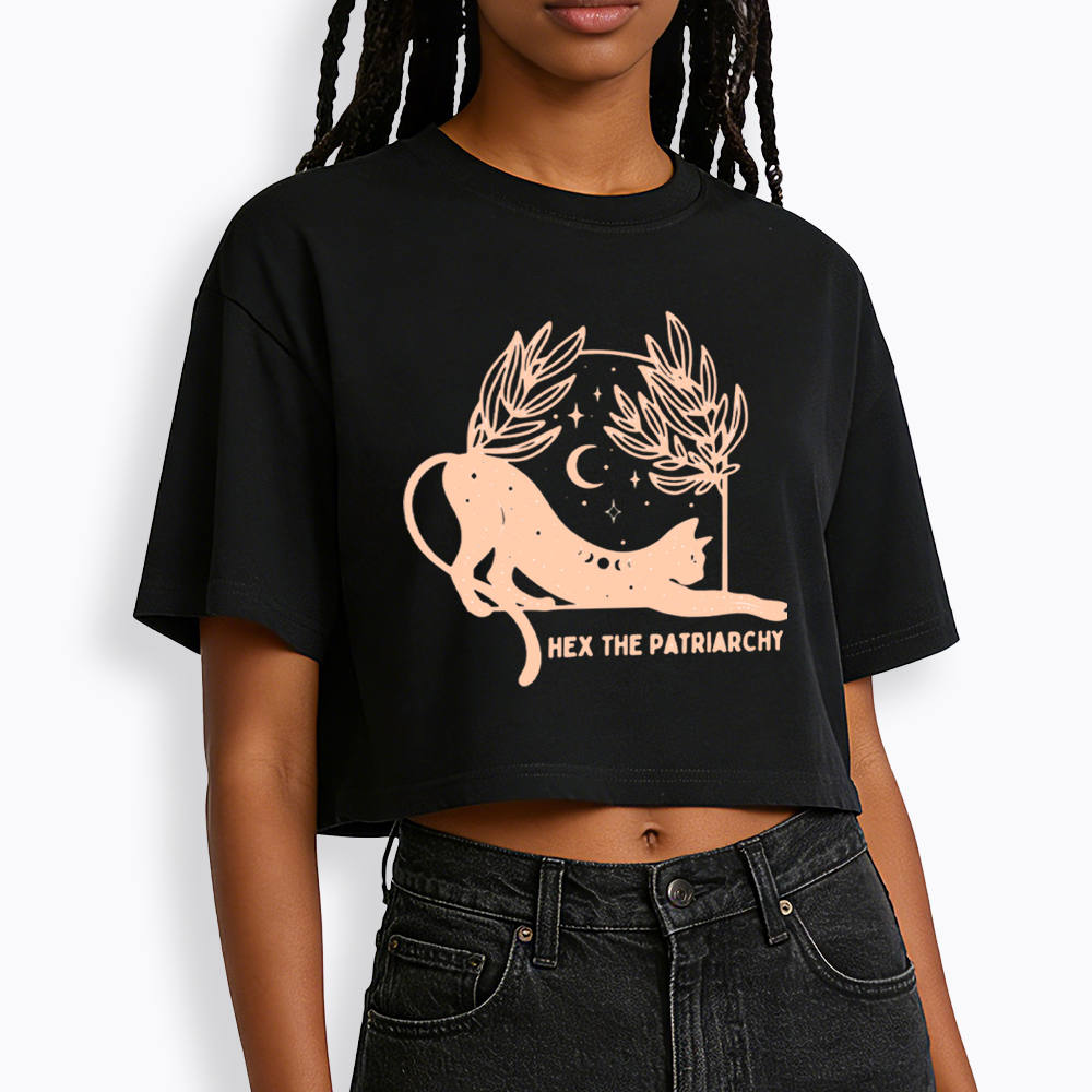 Feminist Witch, Hex The Patriarchy Cropped T-Shirt