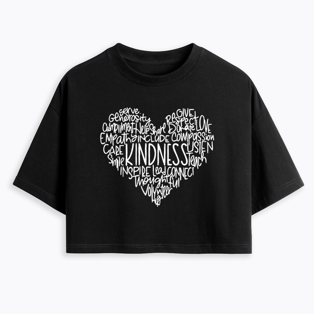 Cute Heart Be Kind Cropped T-Shirt