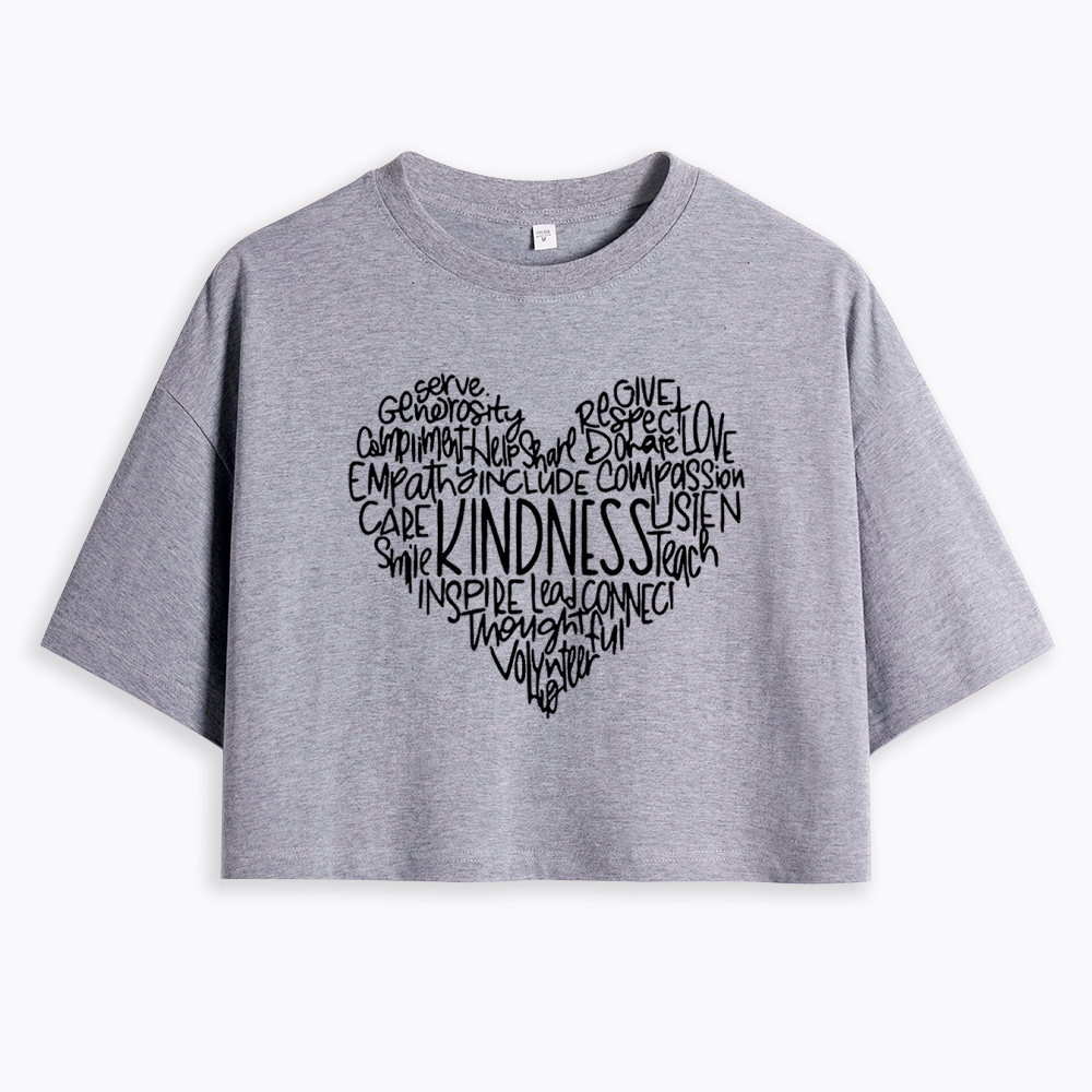 Cute Heart Be Kind Cropped T-Shirt
