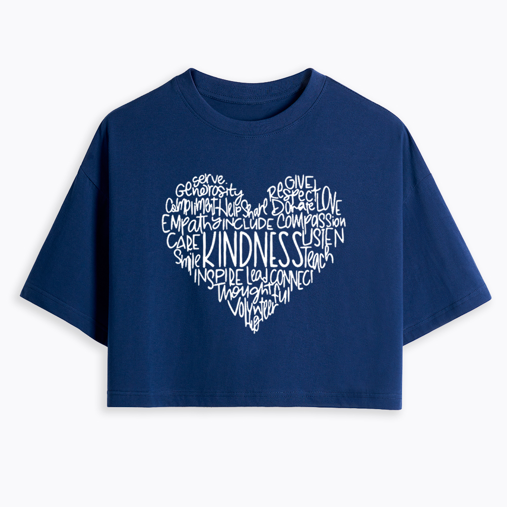 Cute Heart Be Kind Cropped T-Shirt