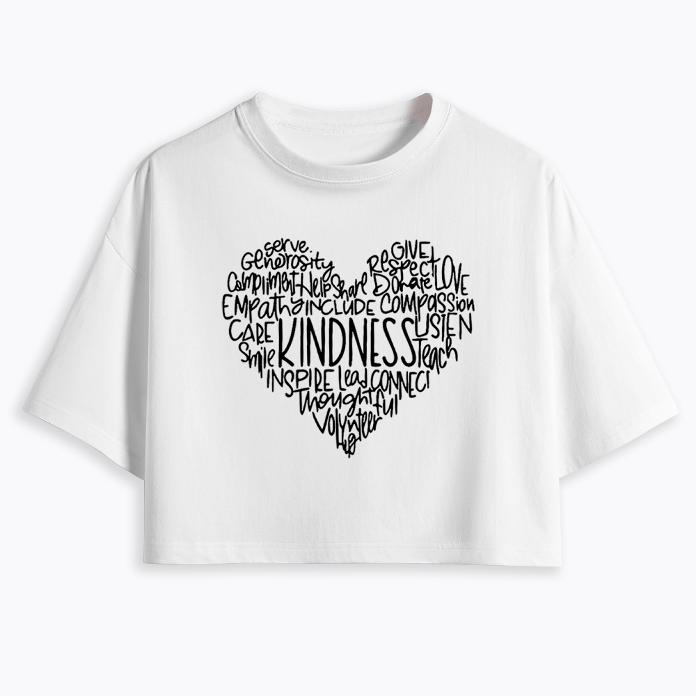 Cute Heart Be Kind Cropped T-Shirt