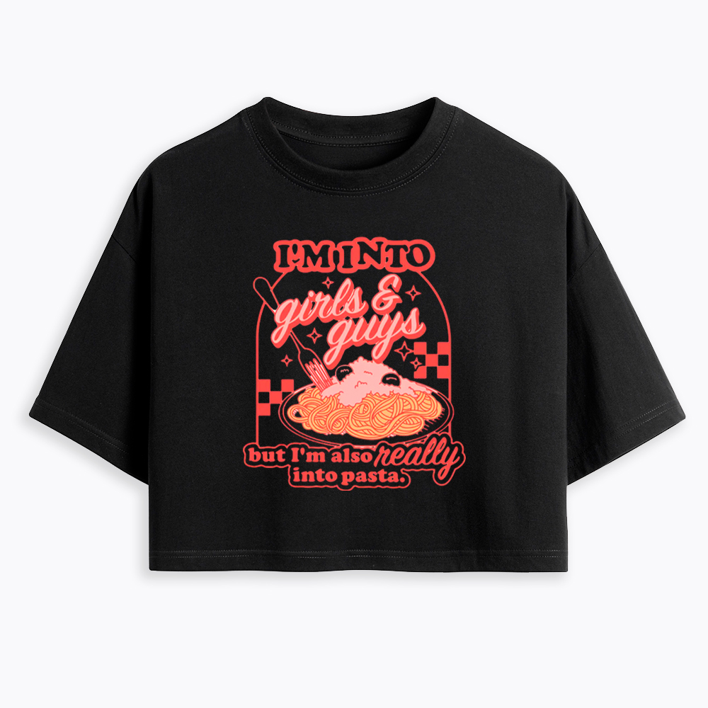 Girls Guys And Pasta Cropped T-Shirt