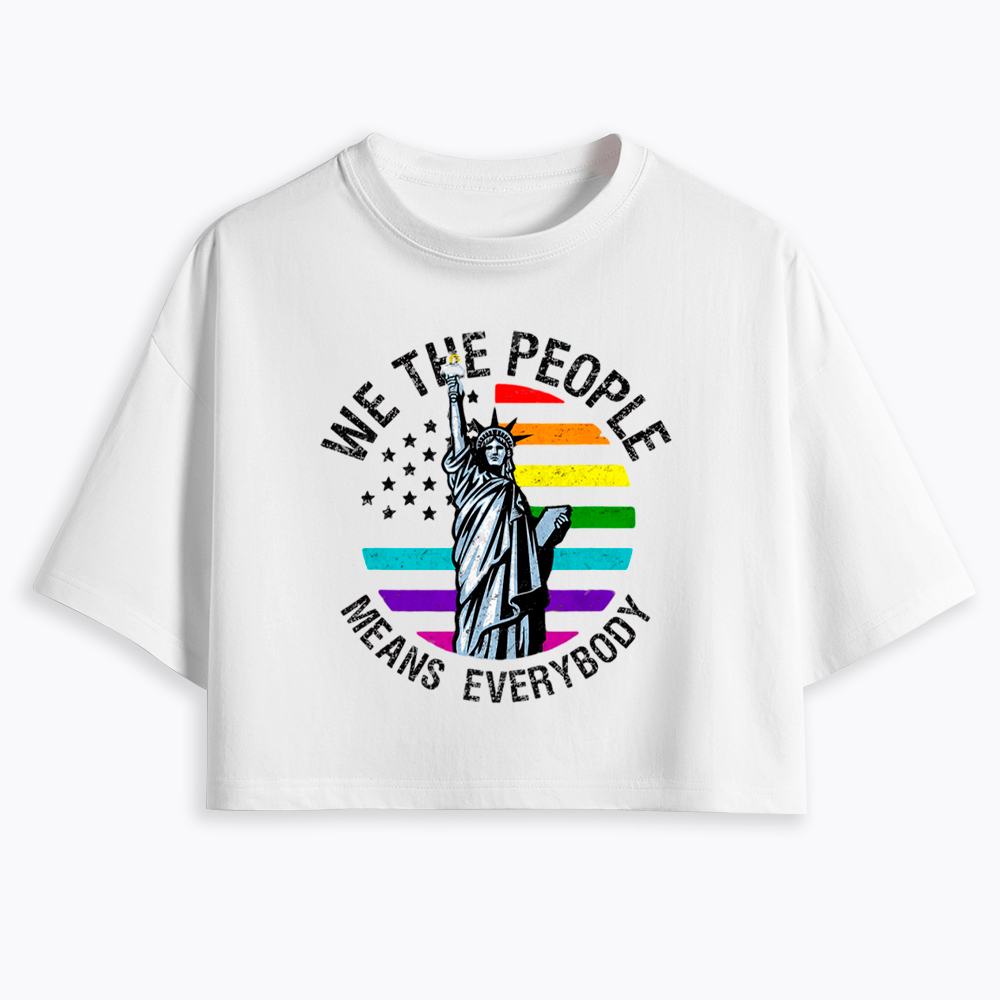 We The People Means Everyone Vintage LGBT Gay Cropped T-Shirt