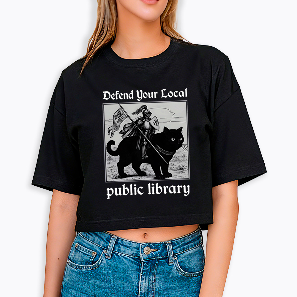 Defend Your Local Public Library Cropped T-Shirt