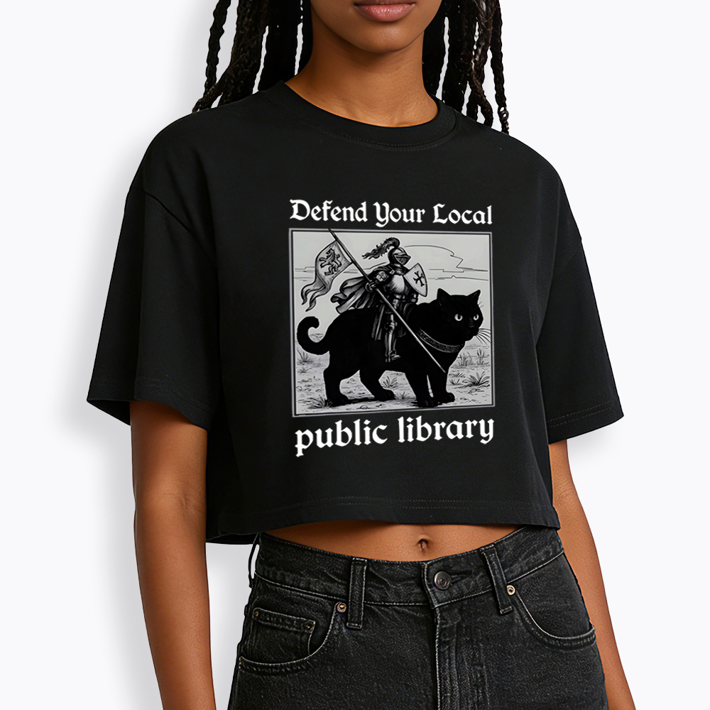 Defend Your Local Public Library Cropped T-Shirt