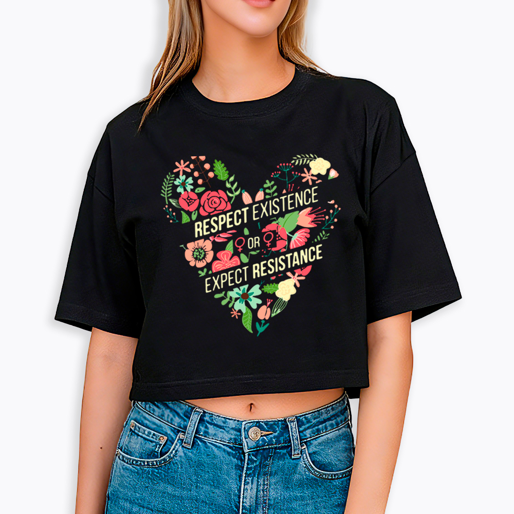 Respect Expect Resistance Cropped T-Shirt