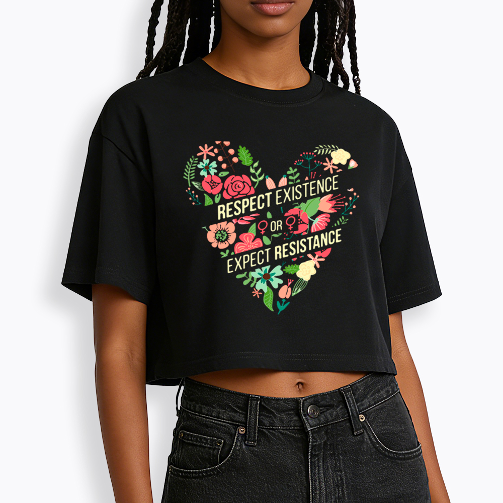 Respect Expect Resistance Cropped T-Shirt