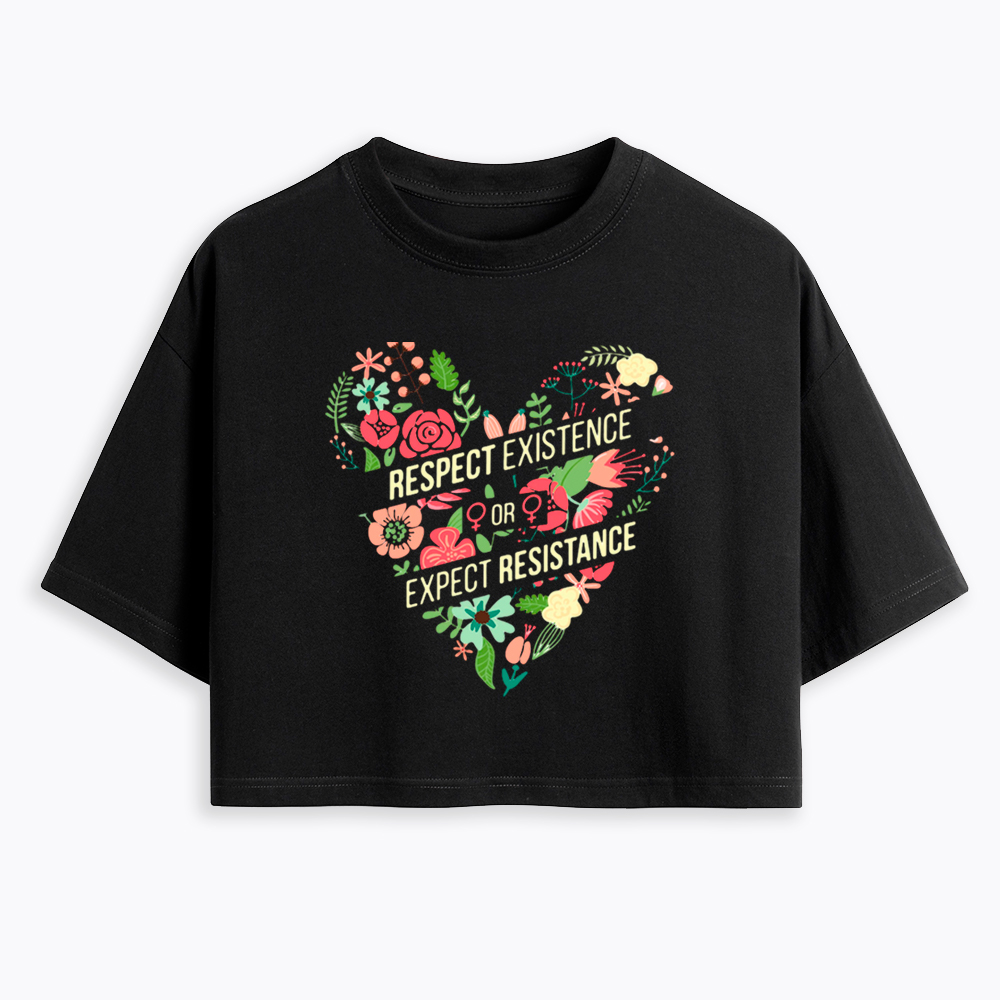 Respect Expect Resistance Cropped T-Shirt