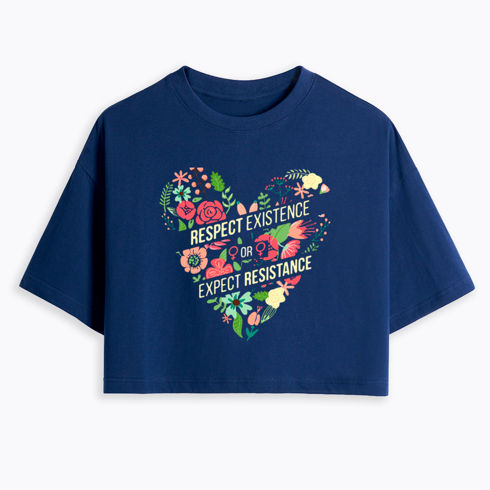 Respect Expect Resistance Cropped T-Shirt