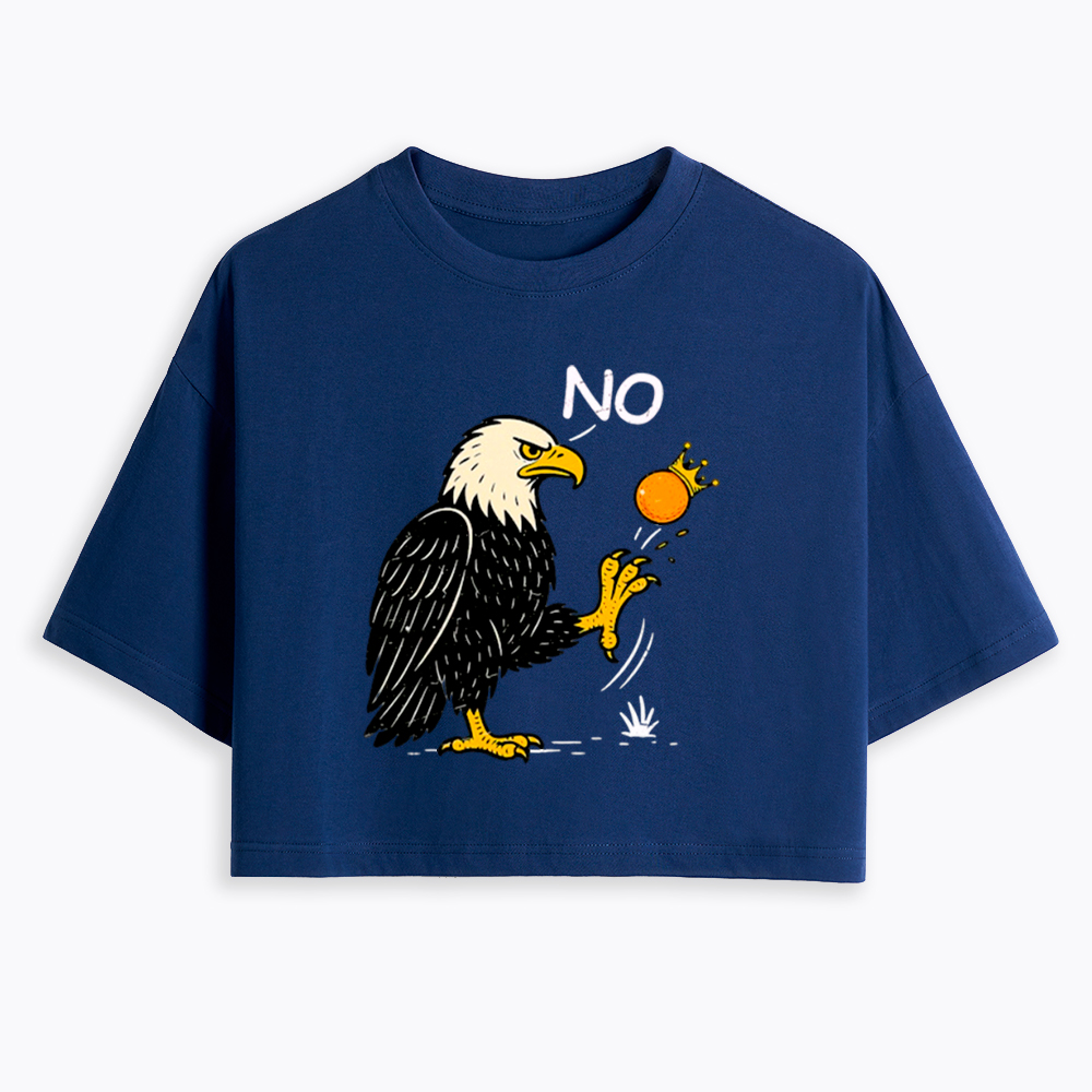 Funny No Kings Cropped T-Shirt