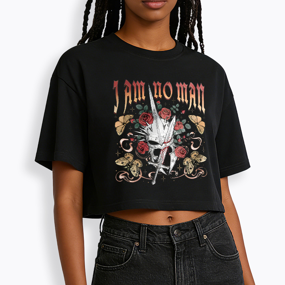I Am No Man Book Lover Feminist Cropped T-Shirt