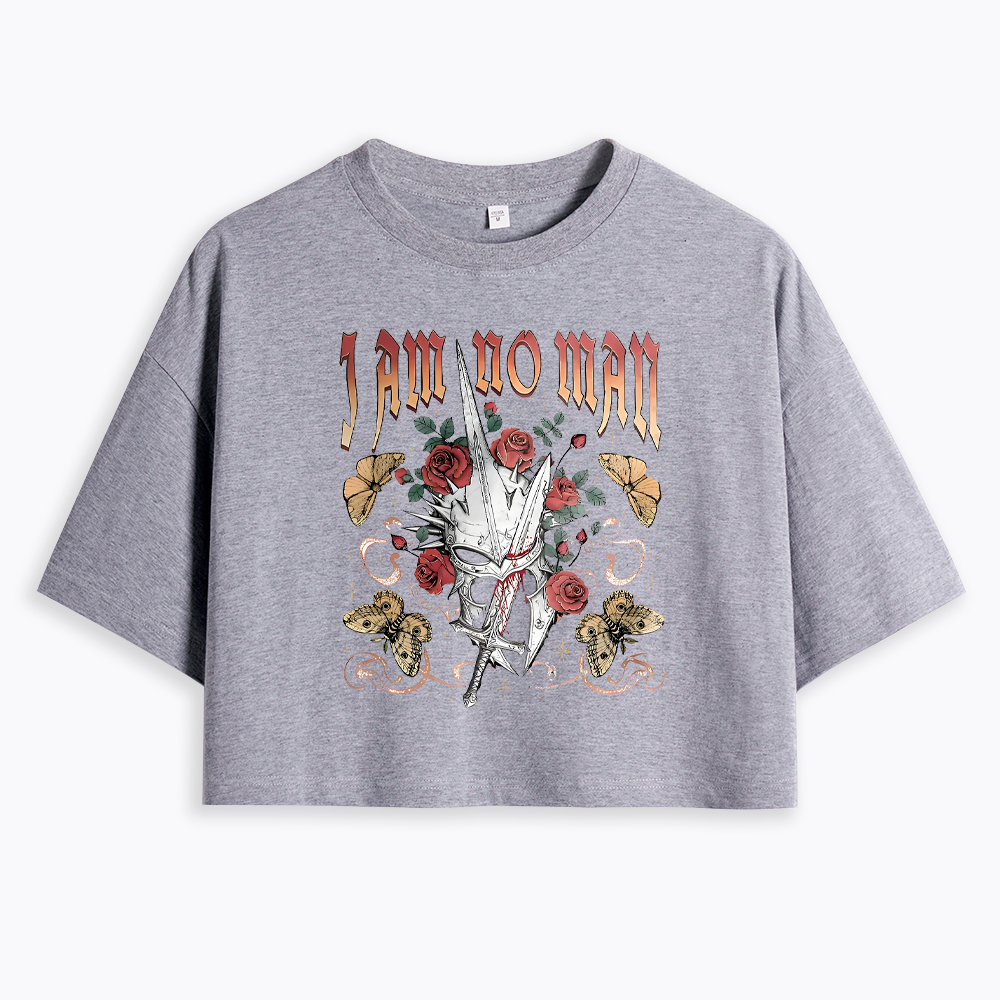 I Am No Man Book Lover Feminist Cropped T-Shirt