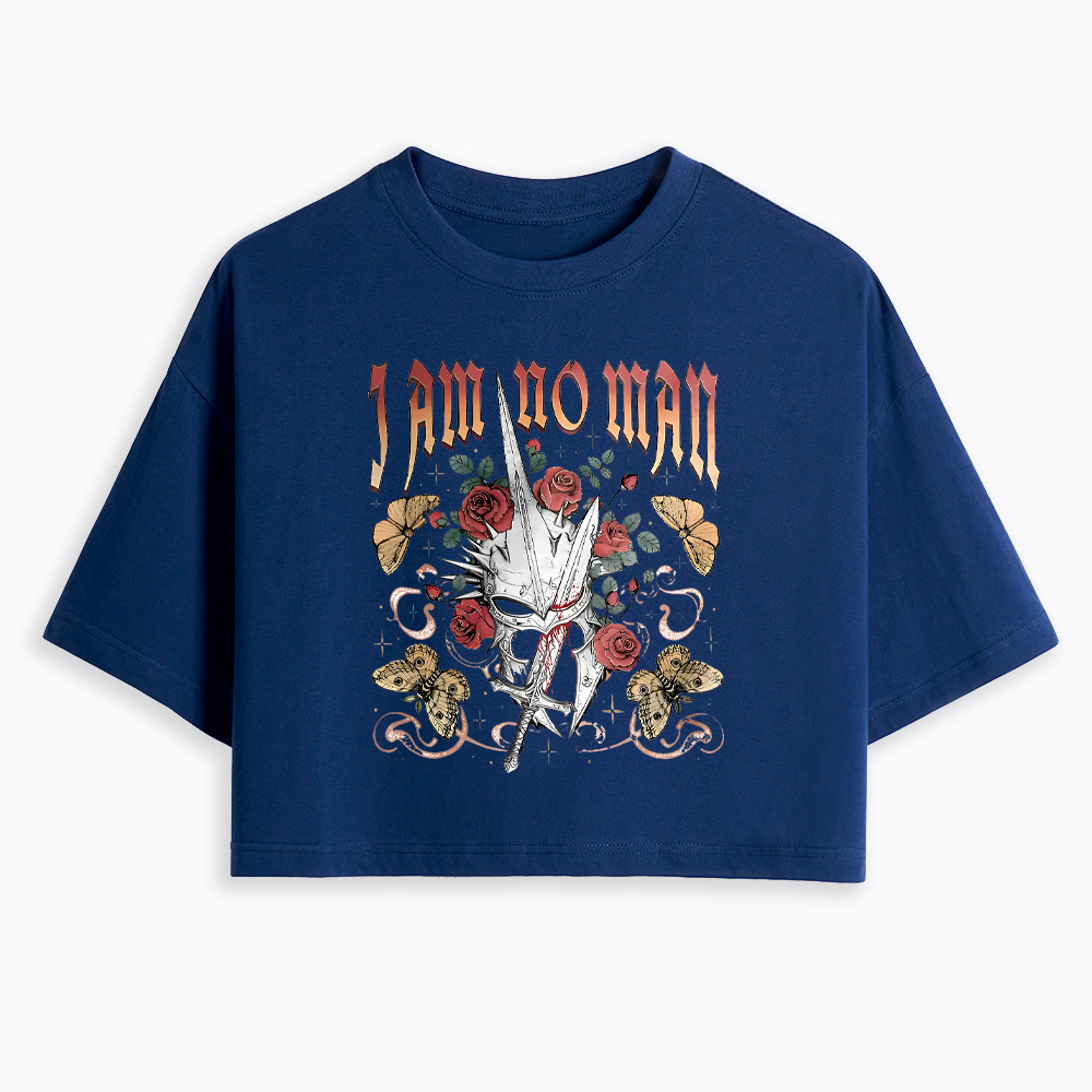 I Am No Man Book Lover Feminist Cropped T-Shirt