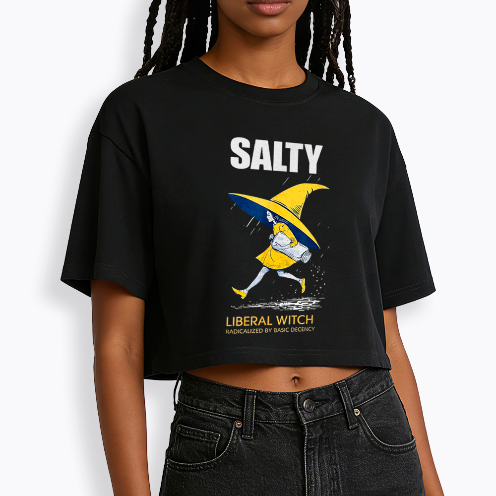 Liberal Witch Radicalized By Basic Decency Cropped T-Shirt