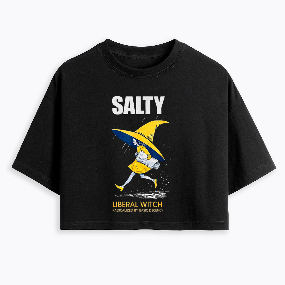 Liberal Witch Radicalized By Basic Decency Cropped T-Shirt