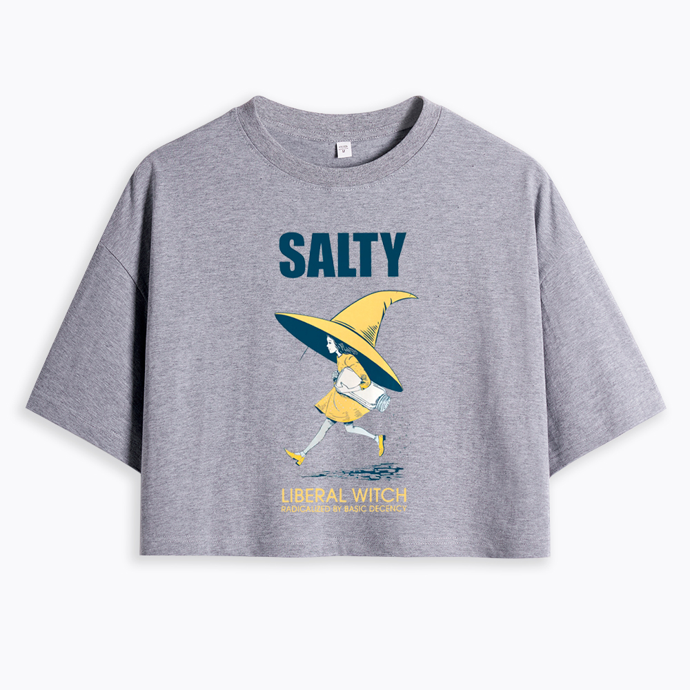 Liberal Witch Radicalized By Basic Decency Cropped T-Shirt