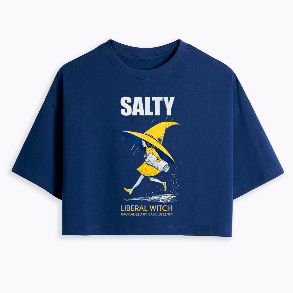 Liberal Witch Radicalized By Basic Decency Cropped T-Shirt